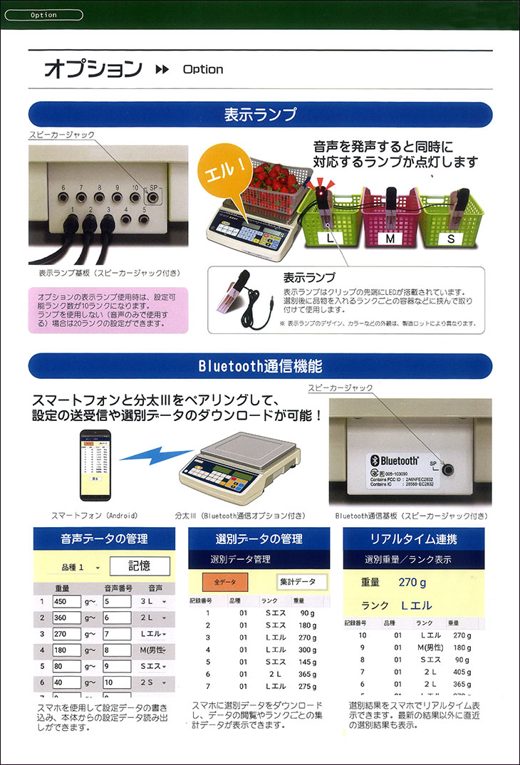 音声式重量選別機 分太3