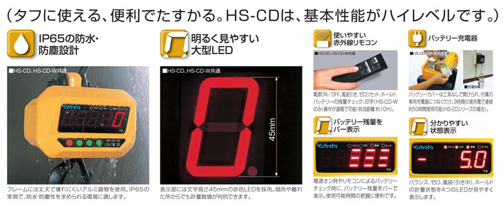 デジタルクレーンスケール 直示式 3000kg HS-CD-30-K 検定品 クボタ 【送料無料】