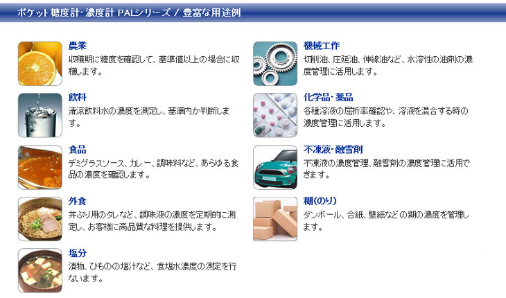 ポケット糖度計・濃度計PALシリーズ/特長