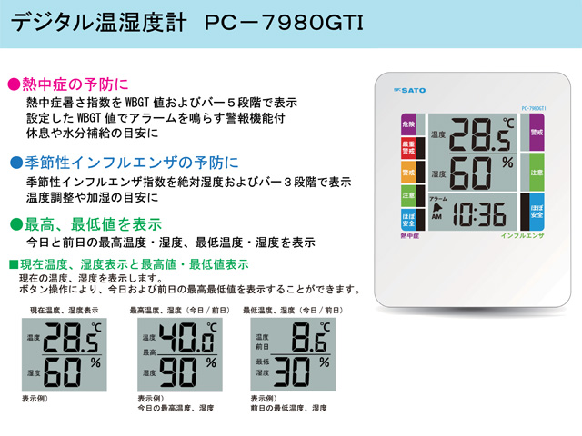 デジタル温湿度計　ＰＣ-7980ＧＴI