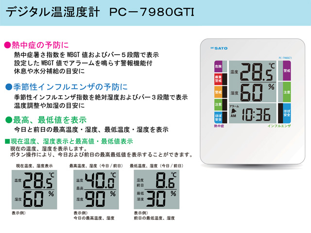 デジタル温湿度計 PC-7980GTI