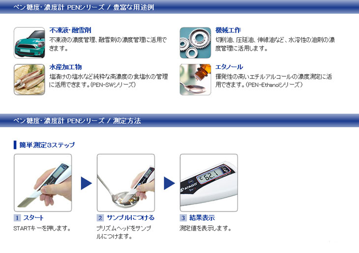 ペン糖度・濃度計PENシリーズ