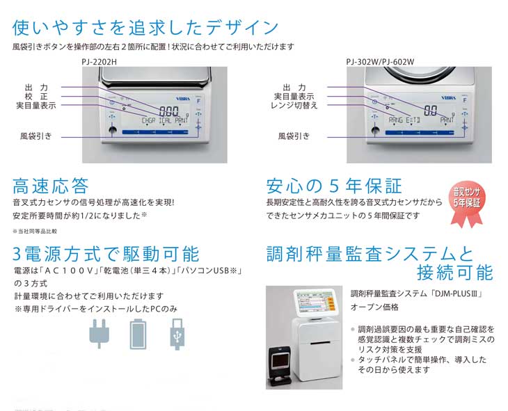 調剤用電子天びんPJシリーズ