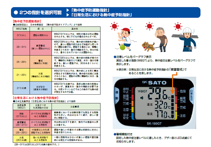 限定価格セール！ 黒球型携帯熱中症計 SK-180GT 佐藤計量器製作所 SATO