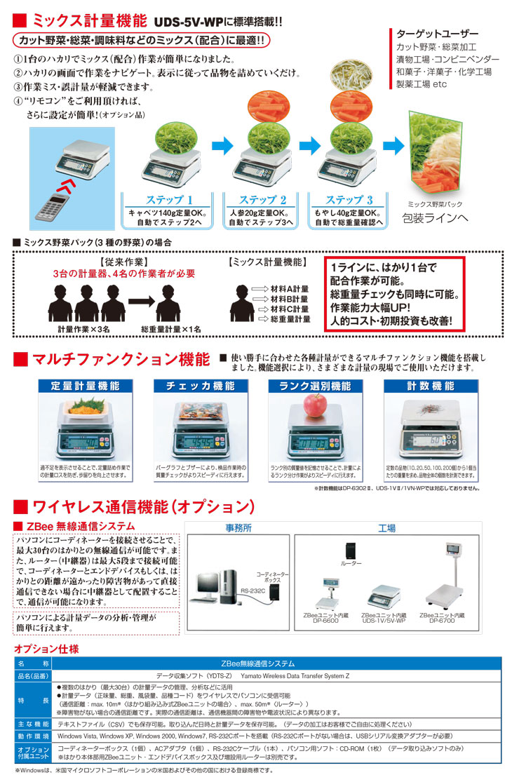 防水型デジタル上皿はかりUDS-5V/5VN-WP