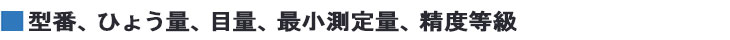 、ひょう量、目量、最小測定量、精度等級