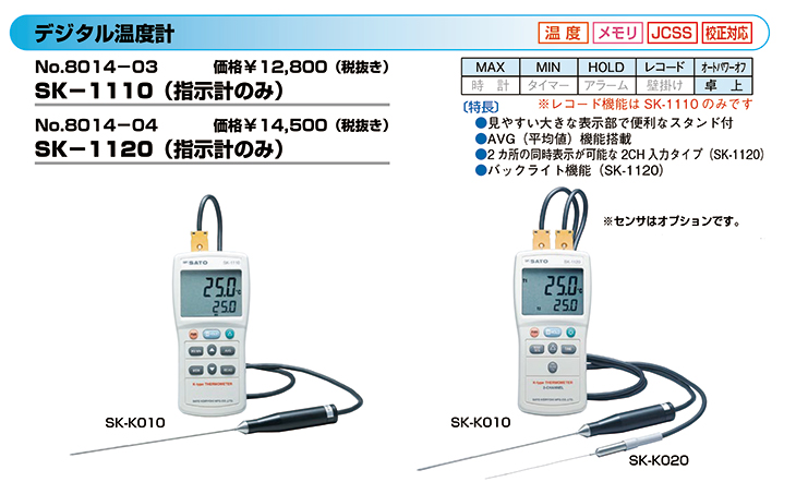 激安な SK1110 佐藤計量器製作所 デジタル温度計 指示計のみ 8014-03