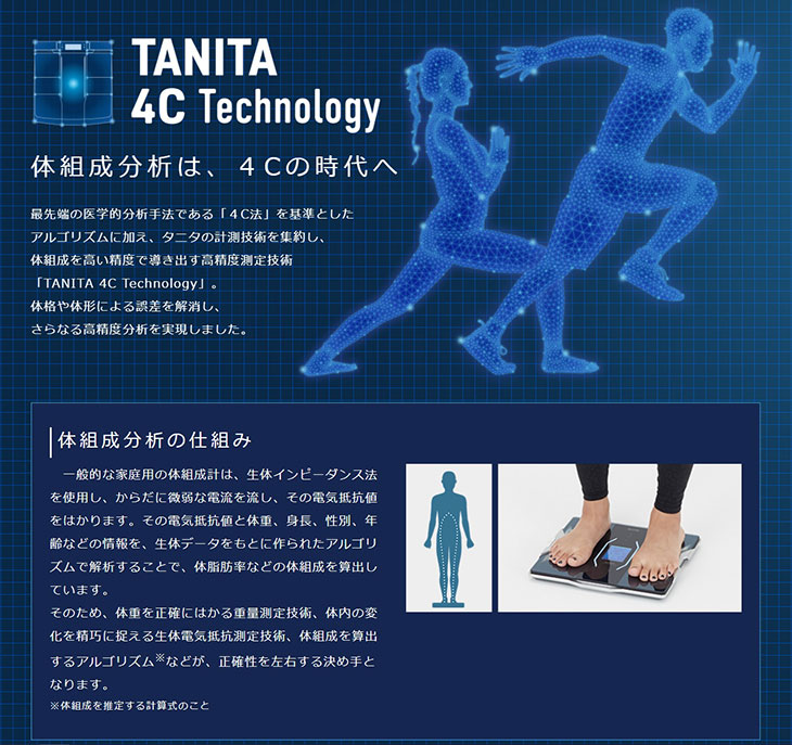 体組成計 インナースキャンデュアル TANITA 4C Technology